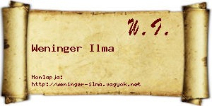 Weninger Ilma névjegykártya